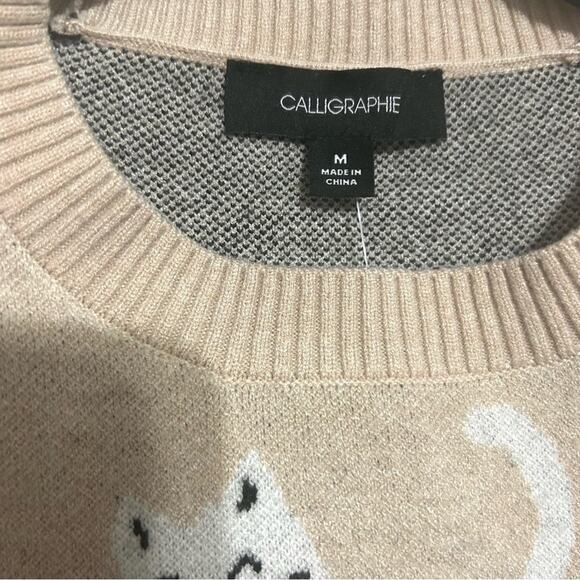 Anthropologie Sweater Cat Kitty Novelty Grandma Cozy Christmas Holiday NWT sz M - Picture 4 of 8